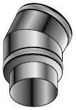 Dubbelwandige rookgasbocht 30°, Isoleco DP 25 DP 619, 130/80mm